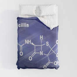 Penicillin, antibiotic drug, Structural chemical formula Duvet Cover