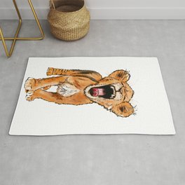 Free the Tiger in You Rug | Lion, Babytiger, Graphicdesign, Roaring, Animal, Tiger, Digital, Cat, Roar, Baby 