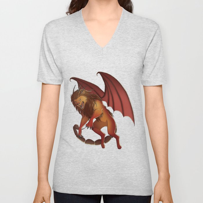 Mythical Creature: Manticore V Neck T Shirt