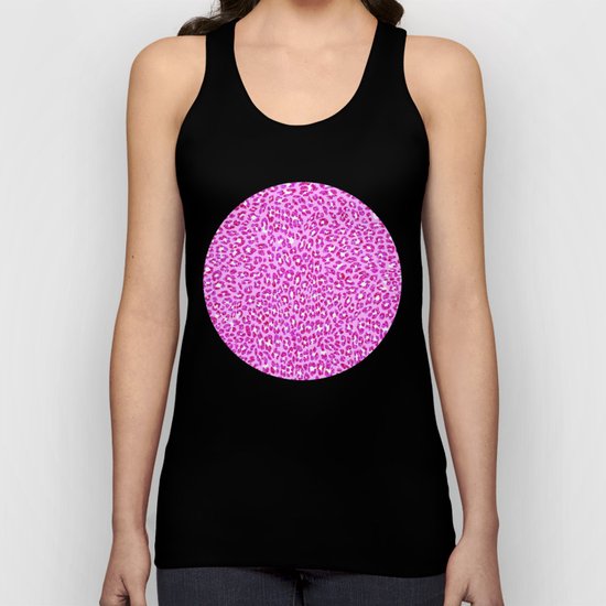 Light Pink Glitter Cheetah Print Unisex Tank Top