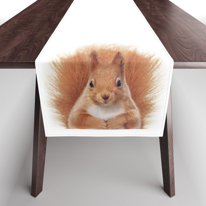 Red Squirrel Print by Zouzounio Art Table Runner