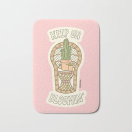 KEEP ON BLOOMIN' Bath Mat | Positivemessage, Pinkart, Cactus, Positivity, Succulents, Curated, Cactuslovergift, Spring, Plantlover, Postivity 