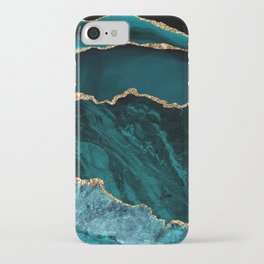 Teal Blue Emerald Marble Landscapes iPhone Case | Turquoise, Gold, Hygge, Nature, Geode, Stone, Agate, Space, Pattern, Boho 