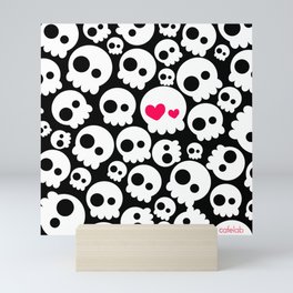 A skull in love Mini Art Print