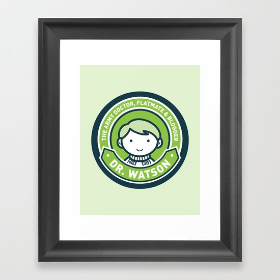 Cute John Watson - Green Framed Art Print