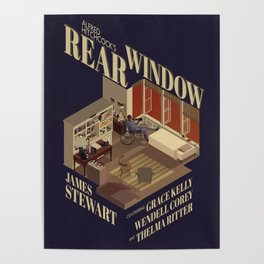 Rear Window Hitchcock Tribute Poster Poster