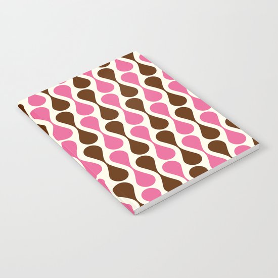 Retro pattern pink and brown Notebook