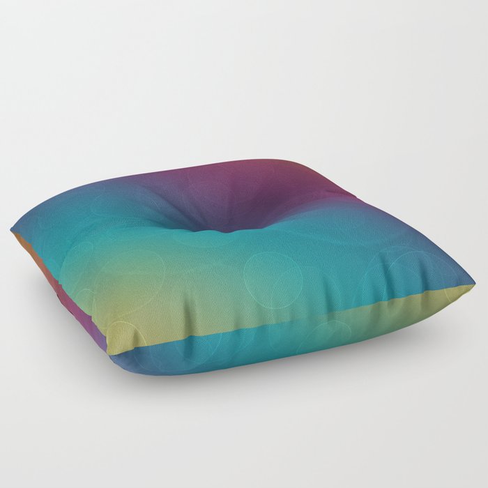Bokeh Bubbles on Rainbow of Color - Ombre multi Colored Spheres Floor Pillow
