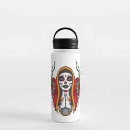Mexican Santa Muerte. The illustration shows the Santa Muerte, the deity of pre-Colombian origins Water Bottle