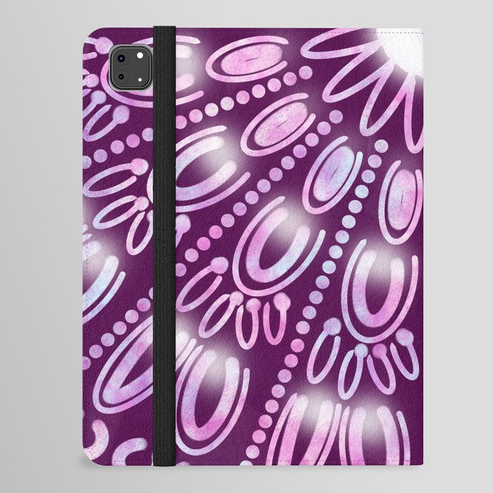 Abstract Pink and Purple Mandala iPad Folio Case