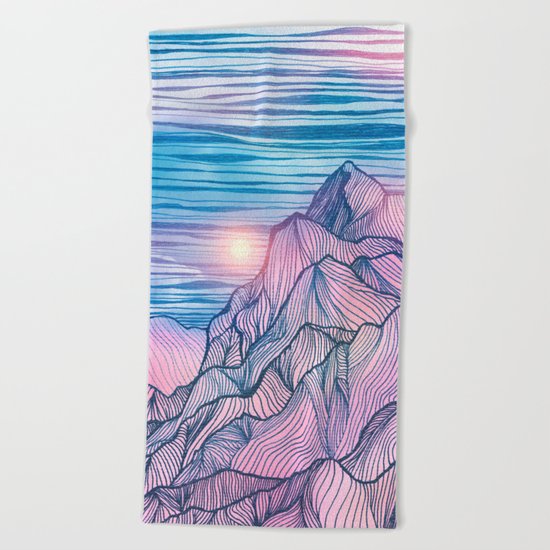 Lines in the mountains XIII Beach Towel