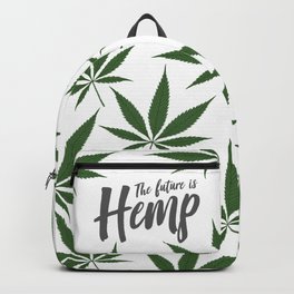 The future is hemp - Illustration Backpack | Substitues, Nature, Typography, Hemp, Cannabis, Digital, Bioplastics, Consciousness, Alternative, Environment 