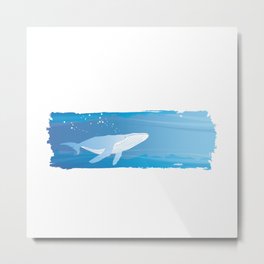 Blue Whale In The Sea Metal Print