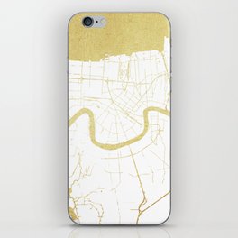 New Orleans White and Gold Map iPhone Skin