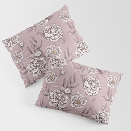 Warm Beige Vintage Flower Power Floral Pattern Pillow Sham