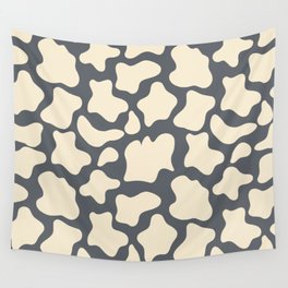 Aesthetic Cow Print Pattern - Champagne and Black Coral Wall Tapestry
