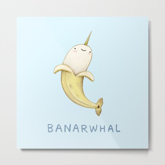 Banarwhal Metal Print