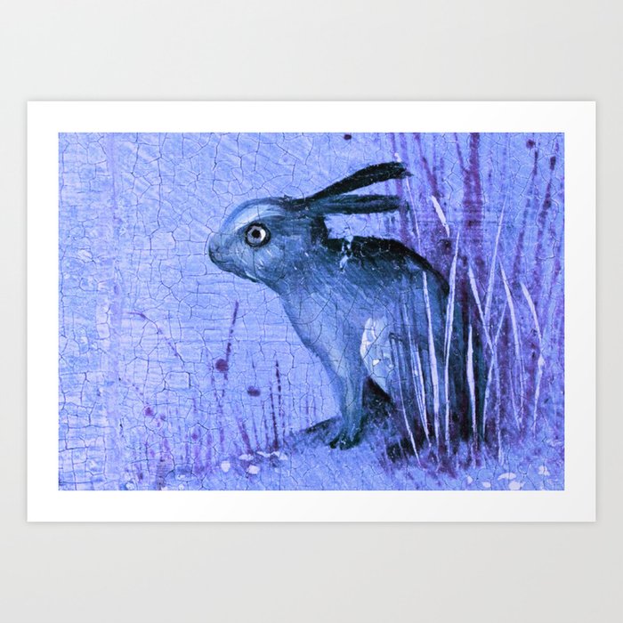 Blue bunny Art Print