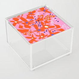 Pink home jungle: Organic shapes and flowers Acrylic Box