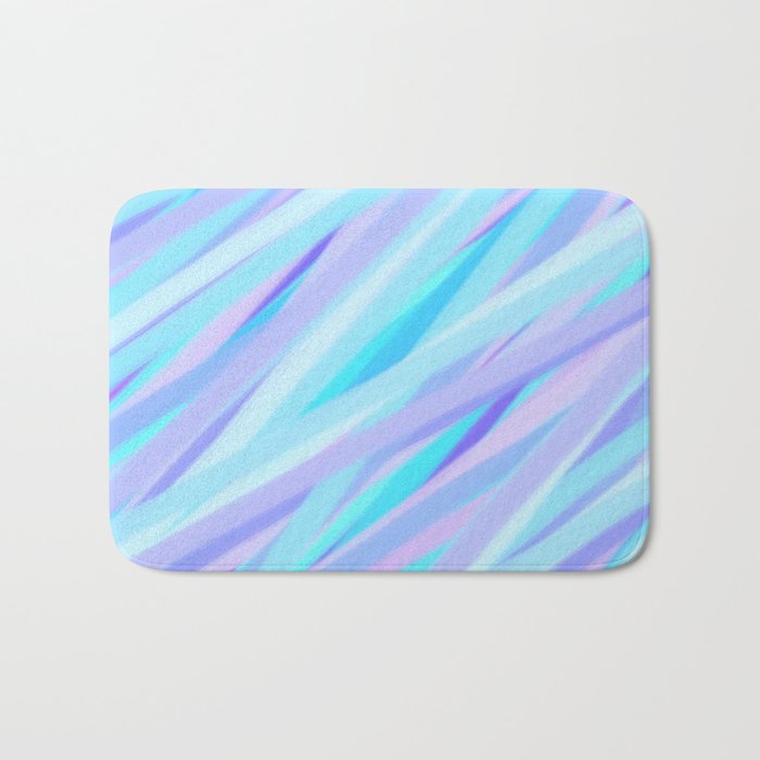 Pastel Pink Purple And Light Blue Stripes Bath Mat By