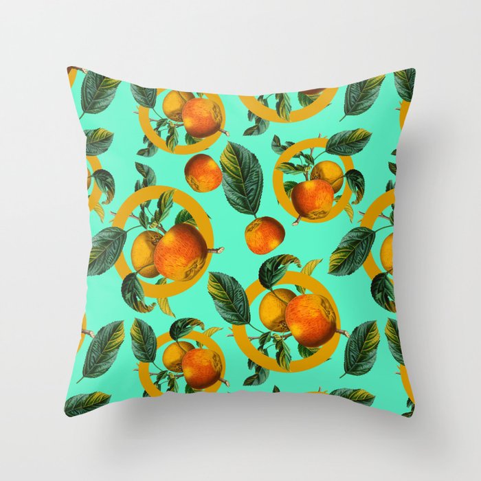Vintage Fruit Pattern III Throw Pillow