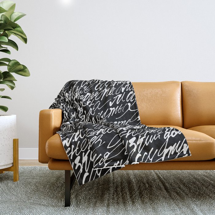 Calligraphy pattern Throw Blanket