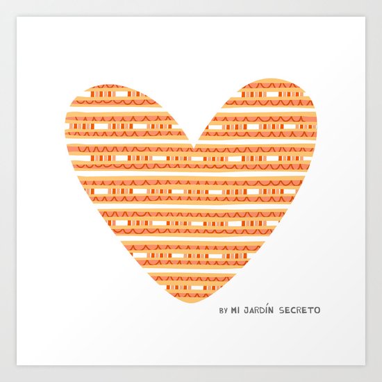 CORAZON (naranja) Art Print