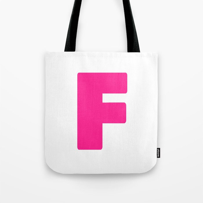 F (Dark Pink & White Letter) Tote Bag