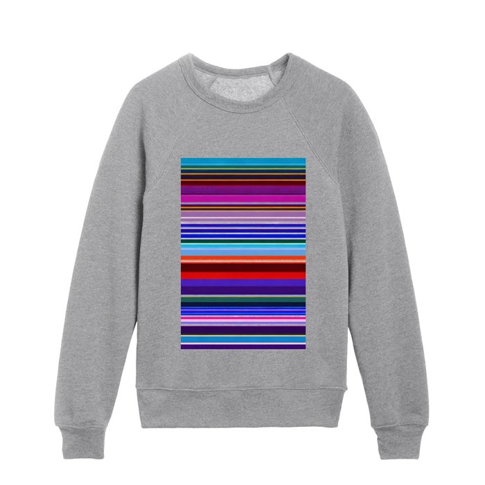Abstract Colorful Stripes Popular Collection Kids Crewneck