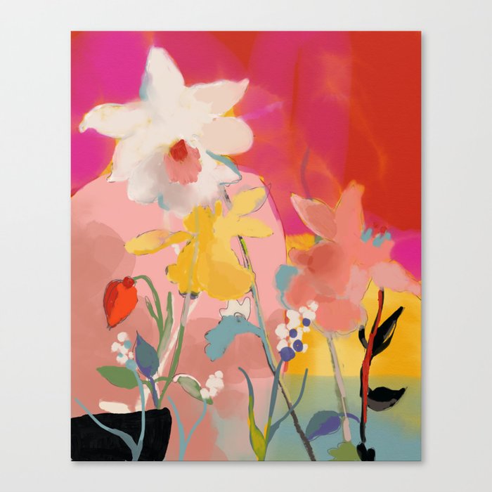blooming abstract pink Canvas Print