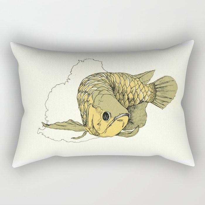 Gold Arowana Rectangular Pillow