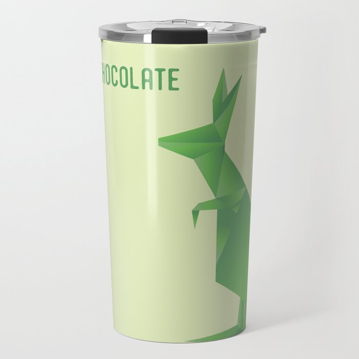 I Want Chocolate - Origami Green Kangaroo Travel Mug