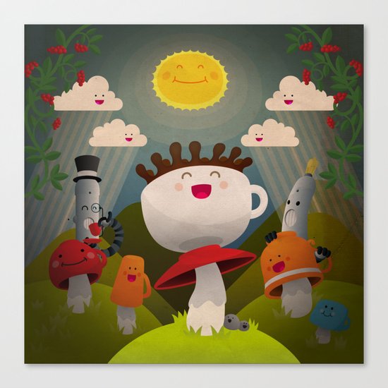 Jolly Coffeesburg (Soy, venti, vanilla latte, sugar-free) Canvas Print