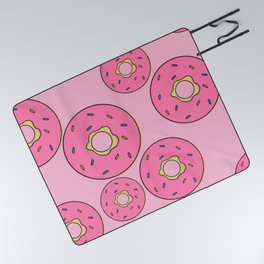Pink Donut Picnic Blanket