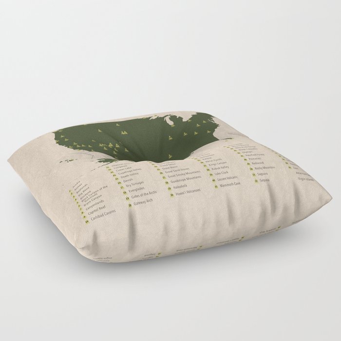 US National Parks Floor Pillow