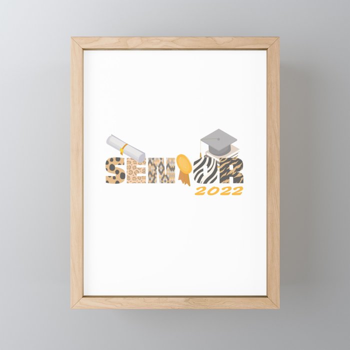 Senior 2022 Diploma Ceremony Degree Graduation Framed Mini Art Print