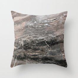 Smokey gray marble Throw Pillow
