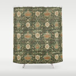 William Morris Vintage Montreal Forest Teal Shower Curtain