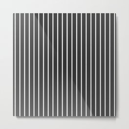 Pinstripe Metal Print | Dark, Suiting, Mens, Black, White, Vertical, Thin, Pinstriped, Pin, Grey 