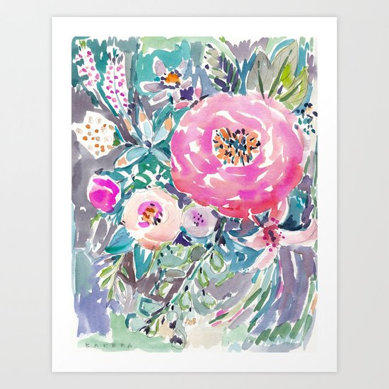 Wild Peony Floral Art Print