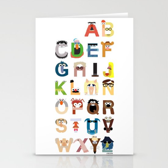 Muppet Alphabet Stationery Cards