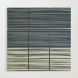 Natural Stripes Modern Minimalist Colour Block Pattern in Neutral Blue Grey Tones  Wood Wall Art