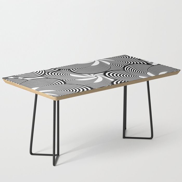 Fun Black and White Flower Pattern - Digital Illustration - Graphic Design Coffee Table