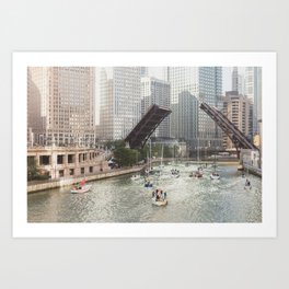 Chicago River, Bridges Up Art Print