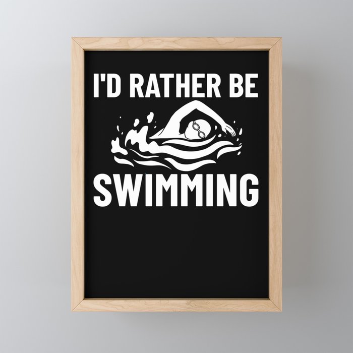 Swimming Coach Swim Pool Swimmer Lesson Framed Mini Art Print