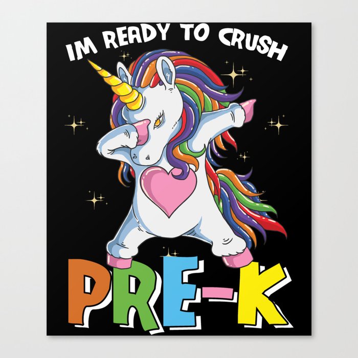 Ready To Crush Pre-K Dabbing Unicorn Canvas Print
