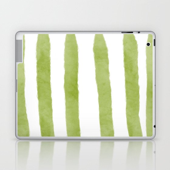 Watercolor Vertical Lines With White 50 Laptop & iPad Skin