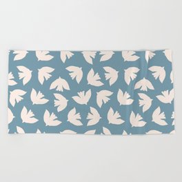 Henri Matisse Inspired Flying Doves Bird Pattern II Beach Towel