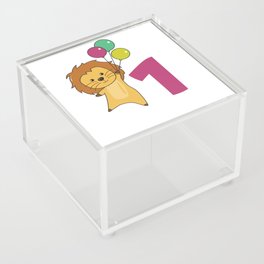 Lion First Birthday Balloons For Kids Acrylic Box
