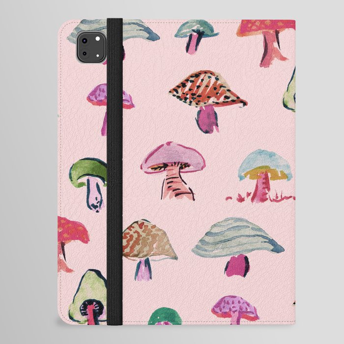 Pink Mushrooms iPad Folio Case